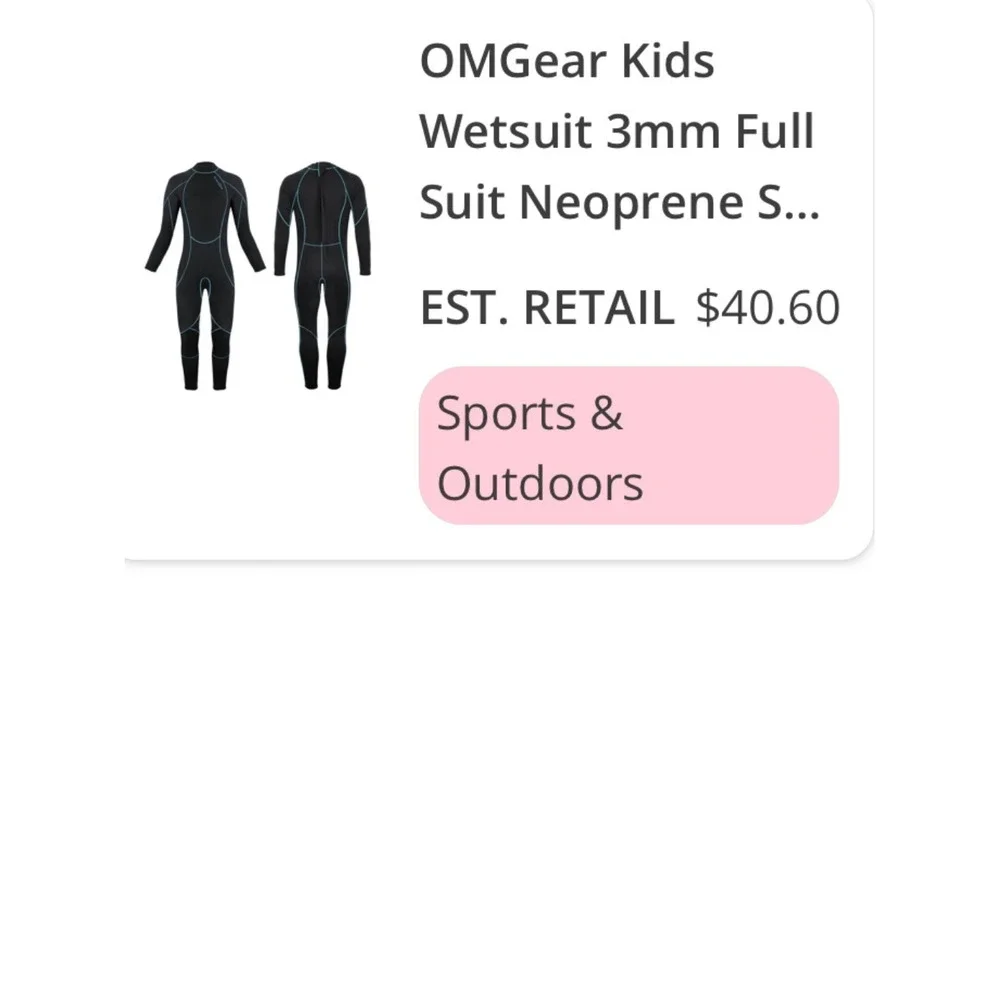 OMGear Wetsuit Kids Size 14 Black Blue Excellent 3mm Neoprene Full Body Suit